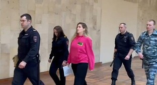 Alyona Agafonova's arrest. Screenshot of a video by the "United Press", March 27, 2024 https://t.me/vlgsud/2010