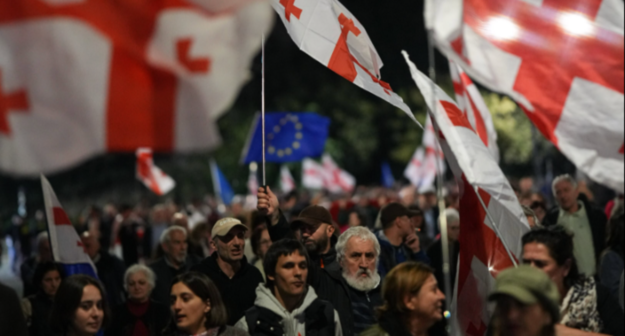 Participants of the procession in Tbilisi. Screenshot from Publika 10.10.26,https://www.facebook.com/photo?fbid=1896319685100906&set=pb.100041686795244.-2207520000 (Meta's activities, which owns the social network, are banned in Russia) Participants of the procession in Tbilisi. Screenshot from Publika 10.10.26,https://www.facebook.com/photo?fbid=1896319685100906&set=pb.100041686795244.-2207520000 (Meta's activities, which owns the social network, are banned in Russia)