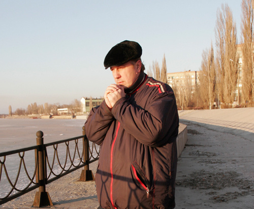 Journalist Oleg Teplischev. Astrakhan, February 2011. Photo by the "Caucasian Knot"