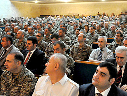 Visiting session of the Collegium under the Minister of Defence of the Republic of Armenia on discipline in Armed Forces and morel and psychological status of servicemen. Armenia, Kapan, June 24, 2011. Photo: www.mil.am