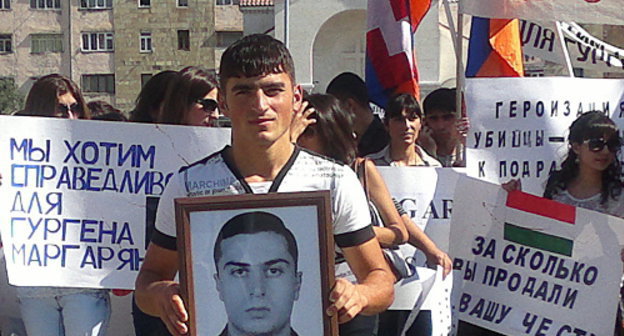  

Youth march dated to the birthday of Gurgen Margaryan murdered in Hungary, Nagorno-Karabakh, Stepanakert, September 26, 2012. Photo by Alvard Grigoryan for the "Caucasian Knot"