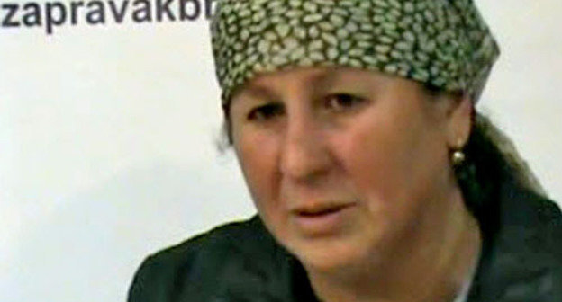 Rimma Mashezova, frame from a video appeal recorded at the Kabardino-Balkarian Human Rights Centre on October 26, 2012