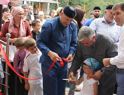 Opening a kindergarten in Itum-Kali, Chechnya. Courtesy of http://itum-kali.com