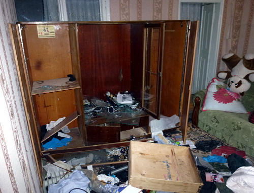 Inside one of the houses of the village of Gimry after the special operation; Dagestan, May 10, 2013. Photo by Akhmed Magomedov for the "Caucasian Knot"