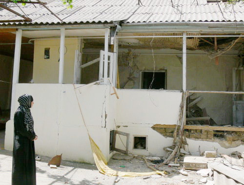 Dagestan, Buynaksk, May 8, 2013; the yard of the Karanaev family after explosion on May 6. Photo by the "Caucasian Knot"