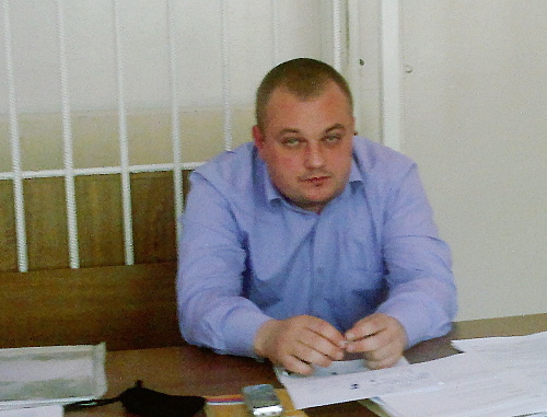 Evgeniy Kuzyur, lawyer of Ruslan Rakhaev at the court session on April 29, 2013. Photo by the “Caucasian Knot”.