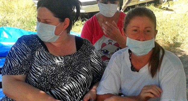 Residents of TAC "Promzhilbaza" in Ingushetia go on endless hunger strike. Karabulak, 1 july 2013. Photo courtesy of hunger-strikers