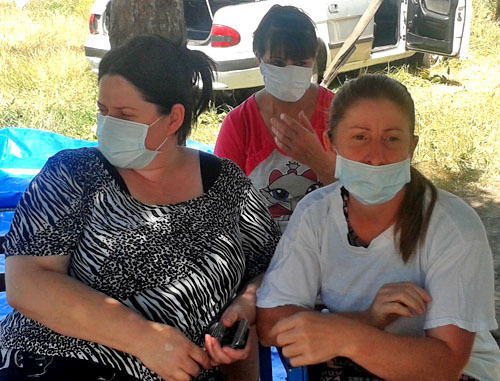 Residents of TAC "Promzhilbaza" in Ingushetia go on endless hunger strike. Karabulak, 1 july 2013. Photo courtesy of hunger-strikers