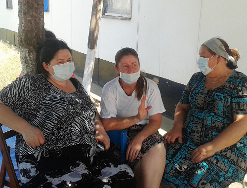 Ingushetia, Karabulak, July 1, 2013. Participants of endless hunger strike of temporary accommodation centre "Promzhilbaza" inhabitants. Photo courtesy of the participants of the hunger strike