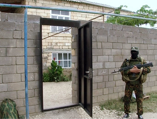 Investigative work in the village of Gedzhukh, Derbent district of Dagestan during which homemade explosives were discovered and neutralized. July 11, 2013. Photo by NAC, http://nac.gov.ru/