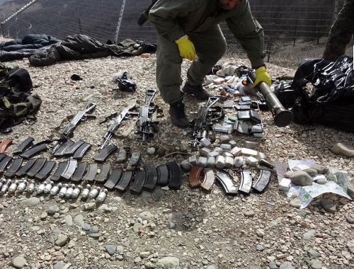 Weapons and ammunition captured during special operation in Chechnya, 2013. Photo: http://nac.gov.ru/