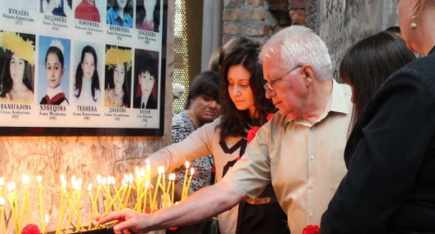 Mourning events on the 9th anniversary of the terrorist attack in Beslan School No. 1. North Ossetia, September 1, 2013. Photo by Emma Marzoeva for the ‘Caucasian Knot’.    