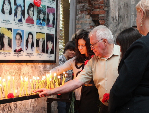 Mourning events on the 9th anniversary of the terrorist attack in Beslan School No. 1. North Ossetia, September 1, 2013. Photo by Emma Marzoeva for the ‘Caucasian Knot’.    