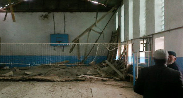 Gym of Akhalchi village school. Dagestan, the Khunzakh District, July 2013. Photo is provided by the school administration.   