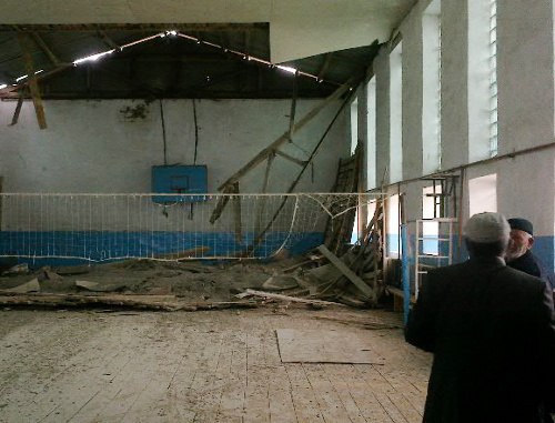 Gym of Akhalchi village school. Dagestan, the Khunzakh District, July 2013. Photo is provided by the school administration.   