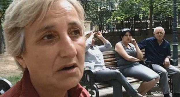 Fatima Karabadze, one of citizens evicted from the former school No.13, her family was refused to be given alternative housing. Georgia, Tbilisi, September 2013. Snapshot from the ‘Caucasian Knot’ video-reportage .