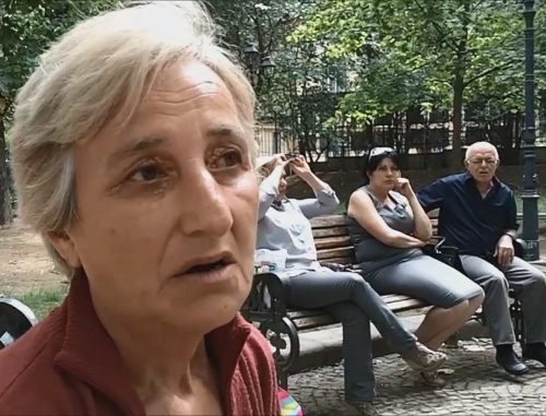 Fatima Karabadze, one of citizens evicted from the former school No.13, her family was refused to be given alternative housing. Georgia, Tbilisi, September 2013. Snapshot from the ‘Caucasian Knot’ video-reportage .