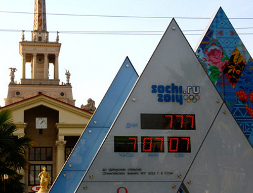 Olympic Clocks in Sochi. Photo: the Sochi 2014 organizing committee