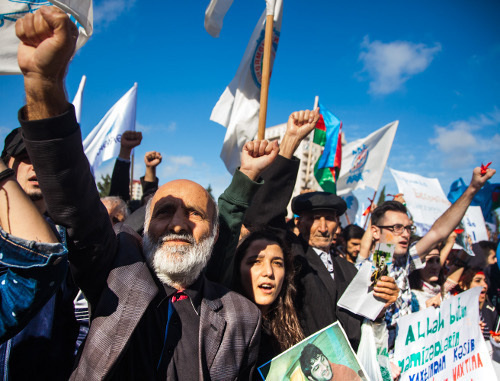 Rally in support for the presidential candidate from the oppositional National Council of Democratic Forces (NCDF) Jamil Gasanli. Baku, September 28, 2013. Photo by Aziz Karimov for the "Caucasian Knot"