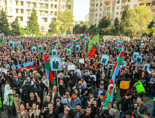 Baku, October 12, 2013. Rally of those who disagree with the outcome of the presidential election in Azerbaijan. Photo by Aziz Karimov for the "Caucasian Knot"