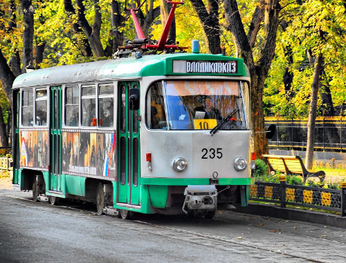 A tram in Vladikavkaz. Photo by Timur Agirov, http://timag82.livejournal.com