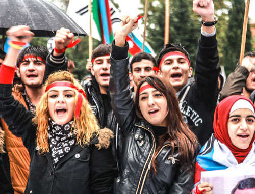 Rally demanding to cancel the outcome of the presidential election. Baku, October 27, 2013. Photo by Aziz Karimov for the ‘Caucasian Knot’. 