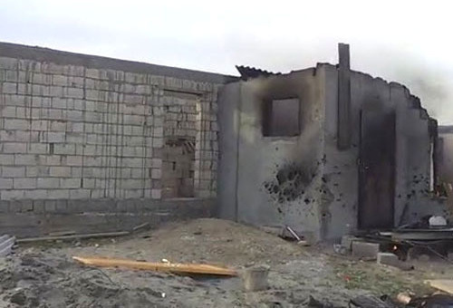 House in the village of Novosasitli where IAF members were blocked. Dagestan, November 20, 2013. Photo http://nac.gov.ru/