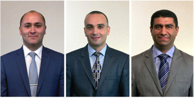 Jehovah's Witnesses Vagan Bayatyan, Ayk Bukharatyan and Ashot Tsaturyan (to the right), who won in the ECtHR the case against the Armenian authorities about prison sentences for refusing to take their military service. Photo from the site of Jehovah's Witnesses