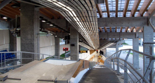 Part of sledge/bobsleigh track in the "Sledge" Centre. Sochi, November 20, 2013. Photo by Tatiana Ukolova for the ‘Caucasian Knot’.  