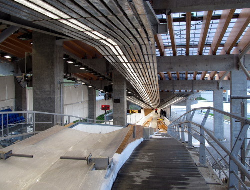 Part of sledge/bobsleigh track in the "Sledge" Centre. Sochi, November 20, 2013. Photo by Tatiana Ukolova for the ‘Caucasian Knot’.  