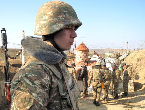 Senior sergeant Saak Melkonyan at the front line. Martuninsky District of Nagorno-Karabakh, December 30, 2013. Photo by Alvard Grigoryan for the "Caucasian Knot"