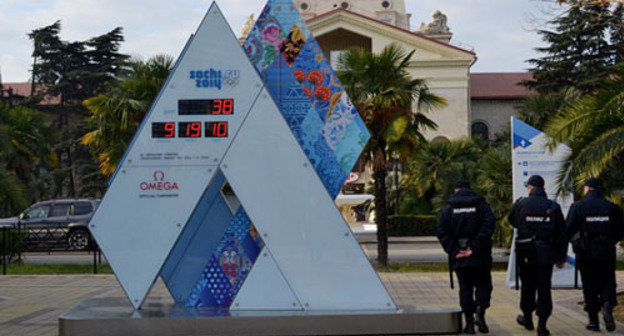 Olympic Countdown Clock in Sochi. Photo by Svetlana Kravchenko for the "Caucasian Knot"