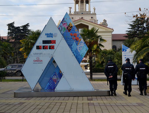 Olympic Countdown Clock in Sochi. Photo by Svetlana Kravchenko for the "Caucasian Knot"