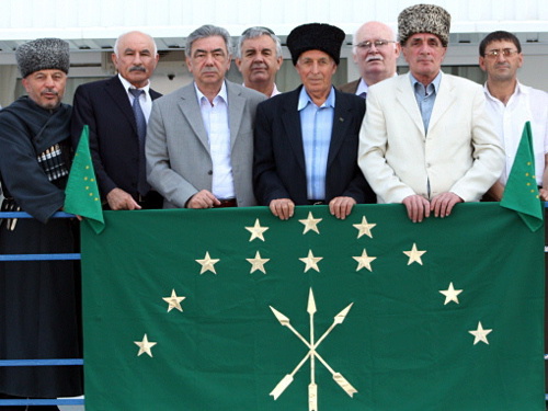 Members of Circassian national organizations celebrate 150th anniversary of Circassian Majlis. Sochi, June 29, 2011. Photo by Anzor Nibo, http://www.aheku.org/news/report/2488 