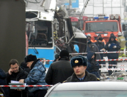 Volgograd, December 30, 2014. At the place of the terror act. Photo by Tatiana Filimonova for the ‘Caucasian Knot’.  