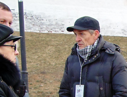 One of the organizers of the "People's Assembly" Igor Stenin (right), January 20, 2014. Photo by Elena Grebenyuk for the ‘Caucasian Knot’. 