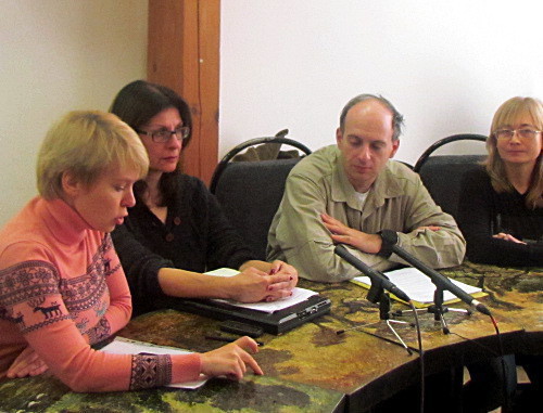 Press conference "Ecological situation in Sochi: consequences of Olympic construction and harassment of activists", Moscow, January 22, 2014. Photo by Semen Cha.