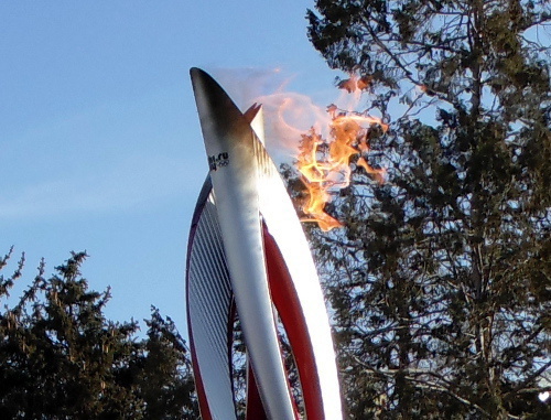 Olympic Torch Relay. Astrakhan, January 26, 2014. Photo by Yelena Grebenyuk for the "Caucasian Knot"