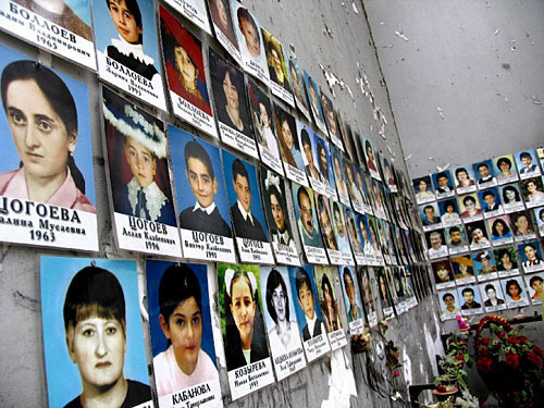 Photos of victims of hostage-taking at school No 1 in Beslan (North Ossetia), committed by gunmen on the 1st of September 2004. Photo by http://ru.wikipedia.org