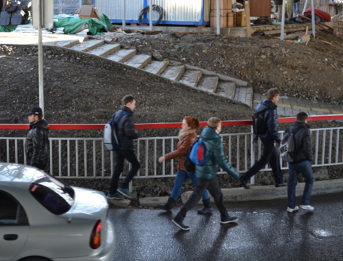 Sochi, January 14, 2014, part of a highway aimed to substitute the Kurortny Avenue. Photo by Svetlana Kravchenko for the ‘Caucasian Knot’. 