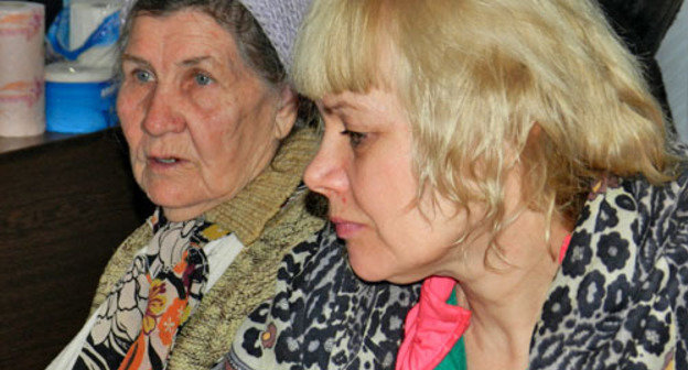 Participants of hunger strike Lidiya Petrova and Olga Zolotareva. Volgograd, February 5, 2014. Photo by Tatiana Filimonova for the ‘Caucasian Knot’. 