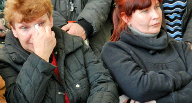 Participants of the hunger-strike Galina Akelyeva and Yelene Samoshina (to the right). Volgograd, February 3, 2014. Photo by Tatyana Filimonova for the "Caucasian Knot"