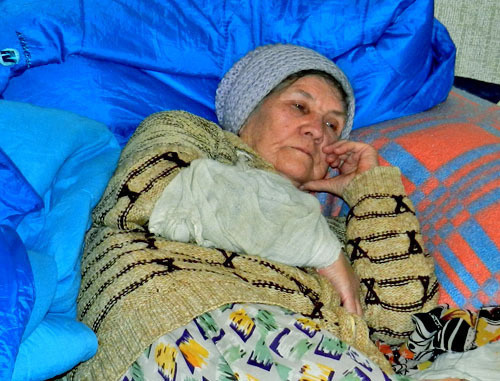 Lydia Petrova, 83, a participant of the hunger strike. Volgograd, February 7, 2014. Photo by Tatyana Filimonova for the "Caucasian Knot"