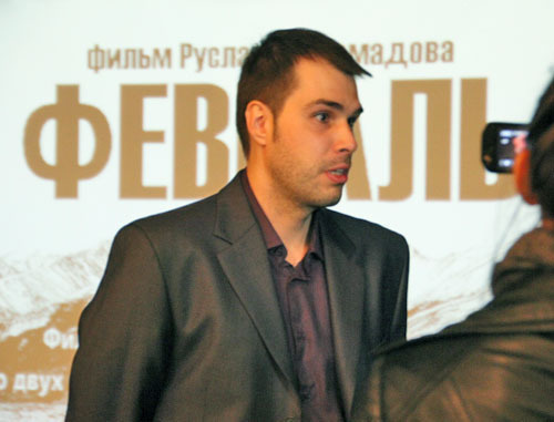 Ruslan Magomadov, the director of the film "February", at the first show. Grozny, February 28, 2014. Photo courtesy of the eyewitness