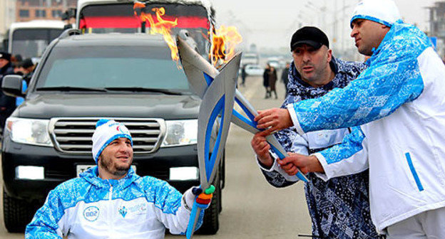 Ingush capital Magas welcomes the Paralympic Torch Relay, March 4, 2014. Photo: http://www.ingushetia.ru/