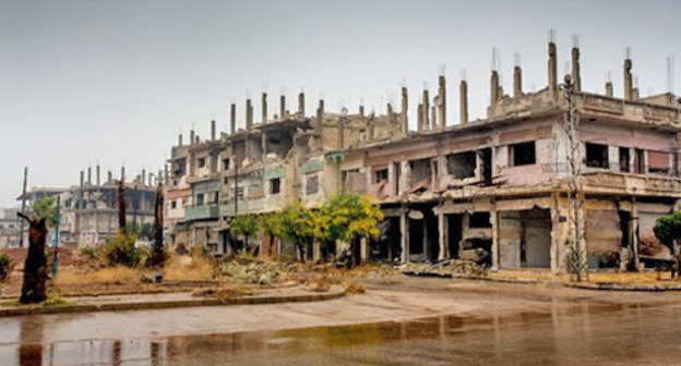 A photograph presented at the exhibition of photographers from Ufa called "Material evidence. Syria". March 7, 2014. Photo: Ministry of youth of Chechnya, http://www.chechenmol.ru/