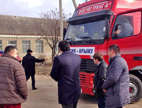 Truck with humanitarian aid, collected for residents of the Crimea, Dagestan, March 2014. Photo by Tamerlan Magomedov.