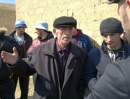 Participants of a protest rally in the Dagestani village Krasnopartizansk of the Sergokalinsky District of Dagestan. March 22, 2014. Photo by Ruslan Alibekov