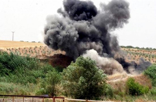 Landmine explosion. Photo: Azerbaijan National Agency for Mine Action (ANAMA), https://www.flickr.com/