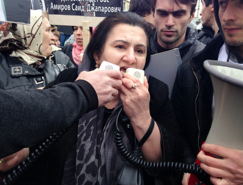 Meeting in support of Said Amirov. Makhachkala, APril 13, 2014. Photo by Patimat Makhmudova for the "Caucasian Knot" 